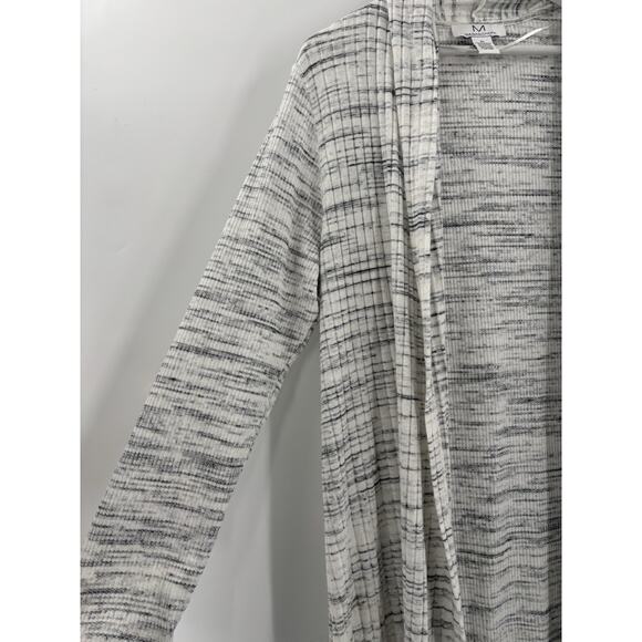 Magaschoni Duster Cardigan Sweater Womens XL Heather Gray Stretchy Knit Open - Picture 5 of 15